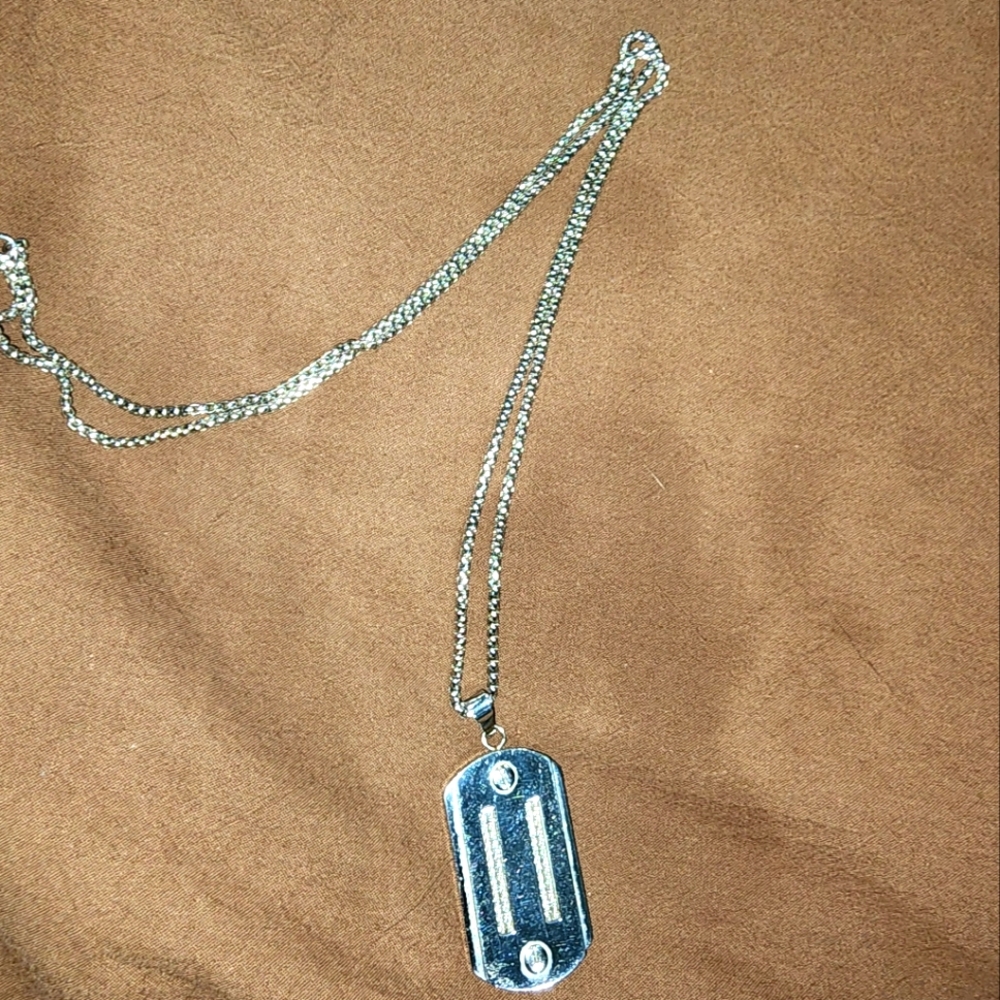 Stainless steel men's necklace 29 and a half inches total which is 15 in